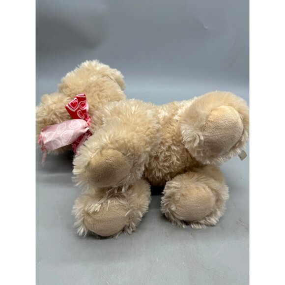 Plush Puppy Dog Stuffed Animal Toy With Heart Ribbon Used READ - Picture 5 of 6
